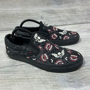 Vans Fright Bat Skull Vampire Glow in the Dark Sneakers Size Mens 9 Womens 10.5